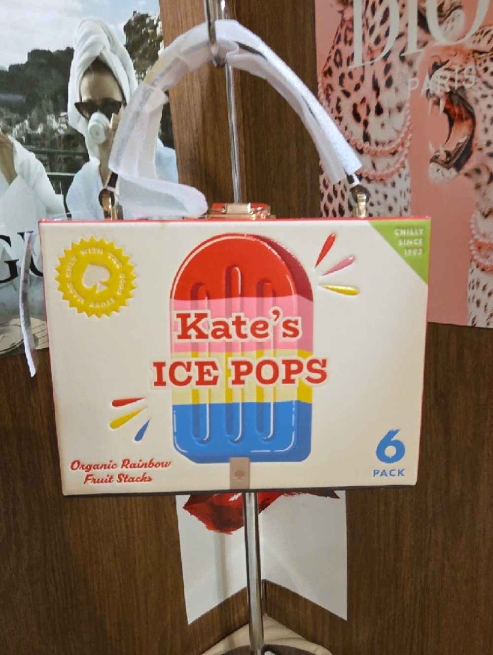Kate Spade Cream Novelty Popsicle Box Bag with Red and Blue Accents NWT - Picture 2 of 15
